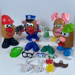 Vintage Playskool Assorted Lot Mr Mrs Potato Head Toys Fire Police Bunny